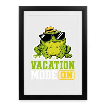 Mode vacances sur Frog qui dit T-shirt drôle - Affiche encadrée (27 × 37 cm) - noir - Devant