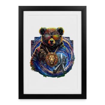 Colorful Panda City Vibe - Framed poster (27 × 37 cm) - black - Front