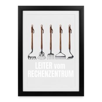 Leiter Vom Rechenzentrum Gartenarbeit Gärtner - Gerahmtes Poster (27 × 37 cm) - Schwarz - Vorne