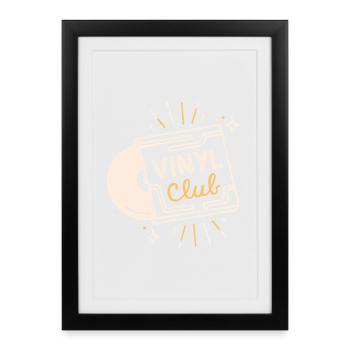 Vinyl club record lovers analog music - Framed poster (27 × 37 cm) - black - Front