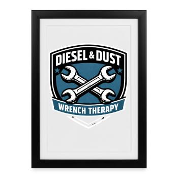 Diesel & Dust Wrench Therapy Screwdriver Motif - Framed poster (27 × 37 cm) - black - Front