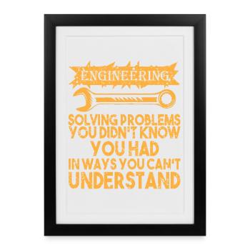 Engineer Student - Framed poster (27 × 37 cm) - black - Front