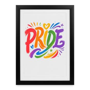 Motif arc-en-ciel pour la communauté de la fierté alliés CSD - Affiche encadrée (27 × 37 cm) - noir - Devant