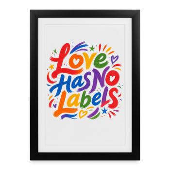 Love Has No Labels for Pride Fans Tshirt Stickers - Framed poster (27 × 37 cm) - black - Front