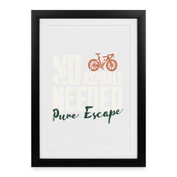 Pas besoin d’asphalte | Vélo de gravier - Affiche encadrée (27 × 37 cm) - noir - Devant