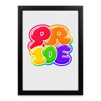 Autocollant de t-shirt Rainbow CSD Pride Bubble - Affiche encadrée (27 × 37 cm) - noir - Devant