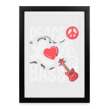 Funny Musician - Framed poster (27 × 37 cm) - black - Front