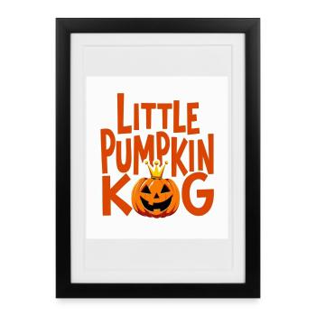 Kleiner Kürbiskönig Halloween-Design - Gerahmtes Poster (27 × 37 cm) - Schwarz - Vorne