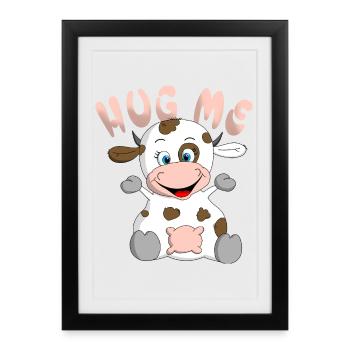Huh moi vache - Affiche encadrée (27 × 37 cm) - noir - Devant