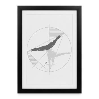 Handstand Balance Geometry Logo Calisthenics icon - Framed poster (27 × 37 cm) - black - Front