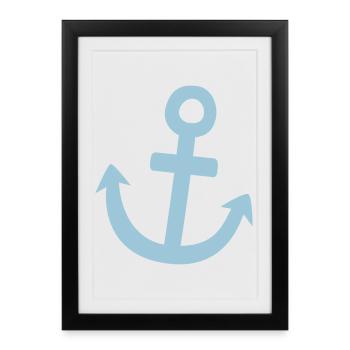 Illustration Anker Symbole maritim - Affiche encadrée (27 × 37 cm) - noir - Devant