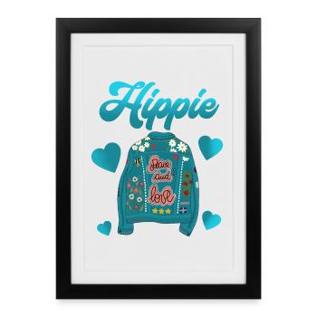 Hippie - Affiche encadrée (27 × 37 cm) - noir - Devant
