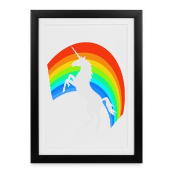 licorne - Affiche encadrée (27 × 37 cm) - noir - Devant