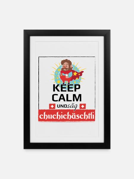 säg Chuchichäschtli - Gerahmtes Poster (27 × 37 cm) - Schwarz