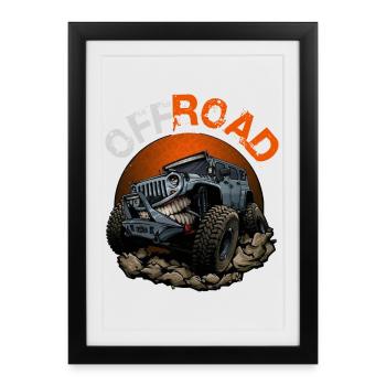 Off-road vehicle - Framed poster (27 × 37 cm) - black - Front