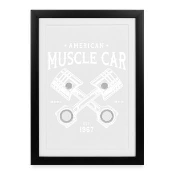 Muscle car American Muscle Classic v8 - Framed poster (27 × 37 cm) - black - Front