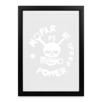 Puissance Mopar V8 - Affiche encadrée (27 × 37 cm) - noir - Devant