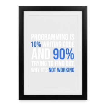 Code Debugging Humor T-Shirt Design - Framed poster (27 × 37 cm) - black - Front