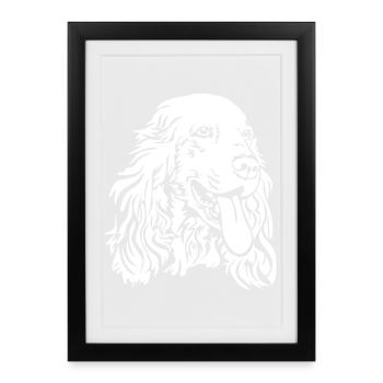 Cocker Tête d’épagne « Black Edition » - Affiche encadrée (27 × 37 cm) - noir - Devant