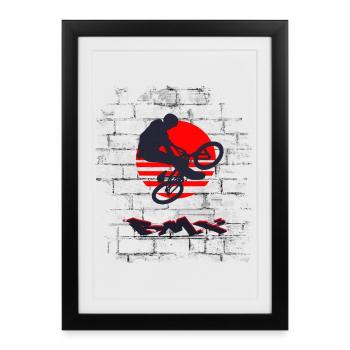 Le BMX - Affiche encadrée (27 × 37 cm) - noir - Devant