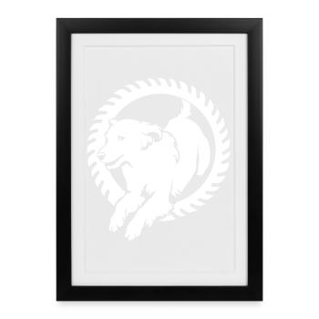 Golden Retriever « Black Edition » - Affiche encadrée (27 × 37 cm) - noir - Devant