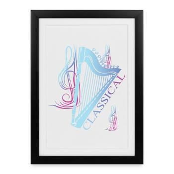 Classical Harp Music - Framed poster (27 × 37 cm) - black - Front