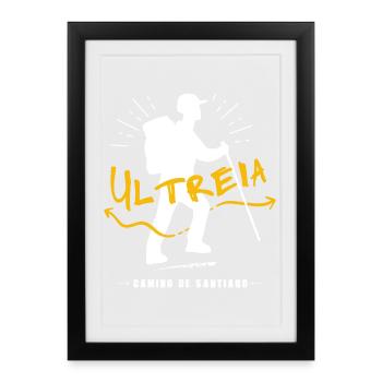 Ultreïa, camino de Santiago ! - Affiche encadrée (27 × 37 cm) - noir - Devant
