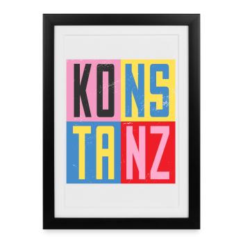 Design urbain de Constance - Affiche encadrée (27 × 37 cm) - noir - Devant