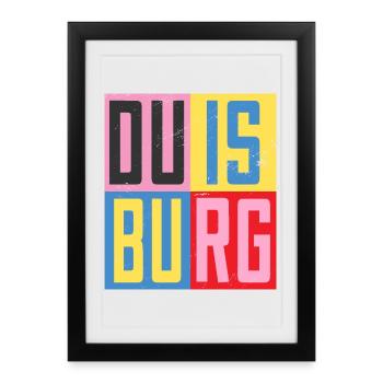Design de la ville de Duisbourg - Affiche encadrée (27 × 37 cm) - noir - Devant