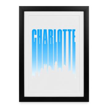 Charlotte North Carolina Skyline - Framed poster (27 × 37 cm) - black - Front