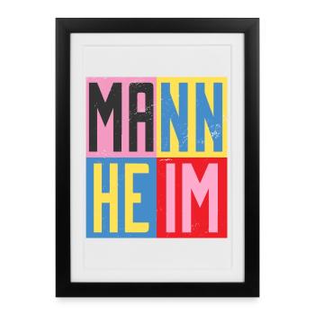 Design de Mannheim - Affiche encadrée (27 × 37 cm) - noir - Devant