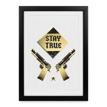 Restez fidèle à vous-même - Affiche encadrée (27 × 37 cm) - noir - Devant