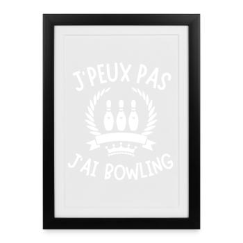 Bowling, joueur de bowling, fan de bowling - Affiche encadrée (27 × 37 cm) - noir - Devant