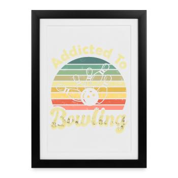 Bowling Bowlen - Affiche encadrée (27 × 37 cm) - noir - Devant