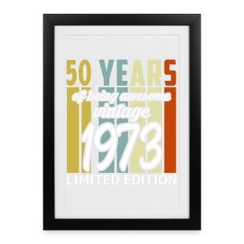 1973 vintage birthday present - Framed poster (27 × 37 cm) - black - Front
