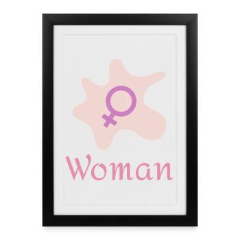 Femme - Affiche encadrée (27 × 37 cm) - noir - Devant