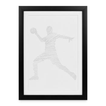 Handball Handballeur - Affiche encadrée (27 × 37 cm) - noir - Devant