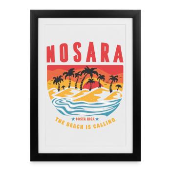 Design de plage de Nosara Costa Rica - Affiche encadrée (27 × 37 cm) - noir - Devant