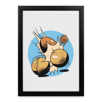 Boules boules boules pour boule pétanque boule - Affiche encadrée (27 × 37 cm) - noir - Devant