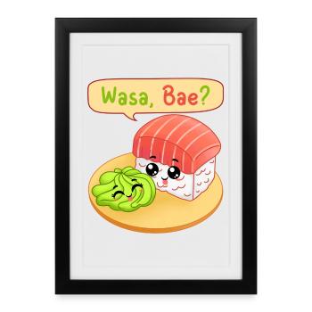 sushi, fan de sushi, wasabi - Affiche encadrée (27 × 37 cm) - noir - Devant