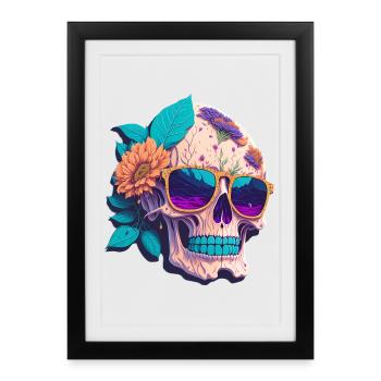 Crâne - Affiche encadrée (27 × 37 cm) - noir - Devant