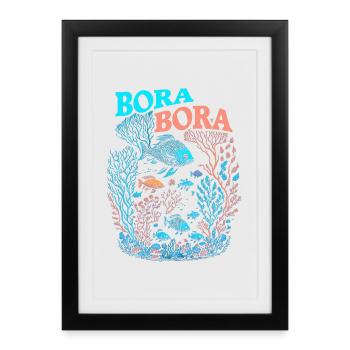 Bora Bora - Coral Reef - Framed poster (27 × 37 cm) - black - Front