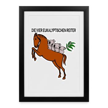 Eukalyptische Reiter - Gerahmtes Poster (27 × 37 cm) - Schwarz - Vorne