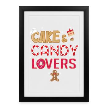Cake & Candy Lovers T-Shirt - Framed poster (27 × 37 cm) - black - Front