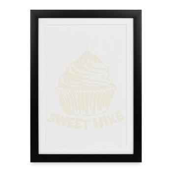 Sweet Hike - Cupcake Mountain [White] - Framed poster (27 × 37 cm) - black - Front