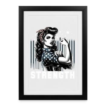Force Femme Rockabilly Cadeau - Affiche encadrée (27 × 37 cm) - noir - Devant