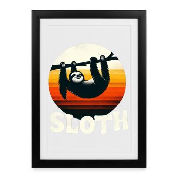 Sunset Sloth - Framed poster (27 × 37 cm) - black - Front
