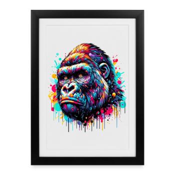 Gorille - Affiche encadrée (27 × 37 cm) - noir - Devant