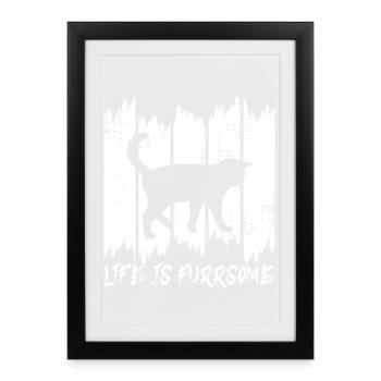 La vie est furreuse - Affiche encadrée (27 × 37 cm) - noir - Devant