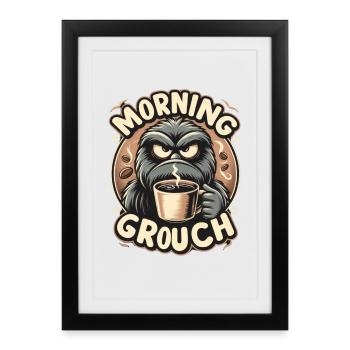 Grognement matinal - Affiche encadrée (27 × 37 cm) - noir - Devant